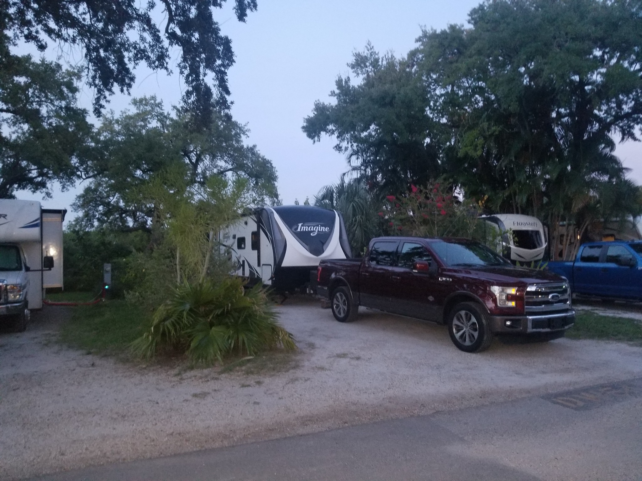Our truck and Imagine travel trailer at Madeira Beach KOA
